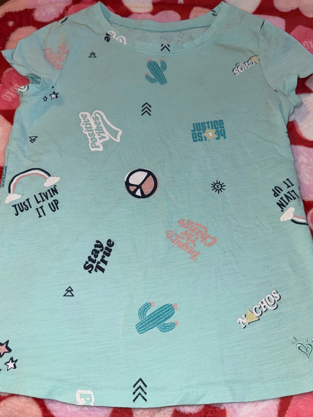 Justice Girls Size 8 Short Sleeve Shirt